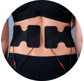 Lower back TENS pad placement